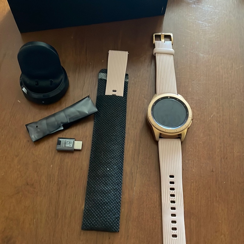 Rose gold Samsung galaxy watch